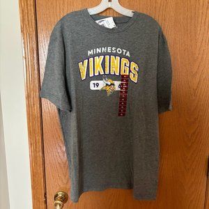 Minnesota Vikings NFL Team Apparel Gray T-Shirt Soft Cotton/Poly Mens XL